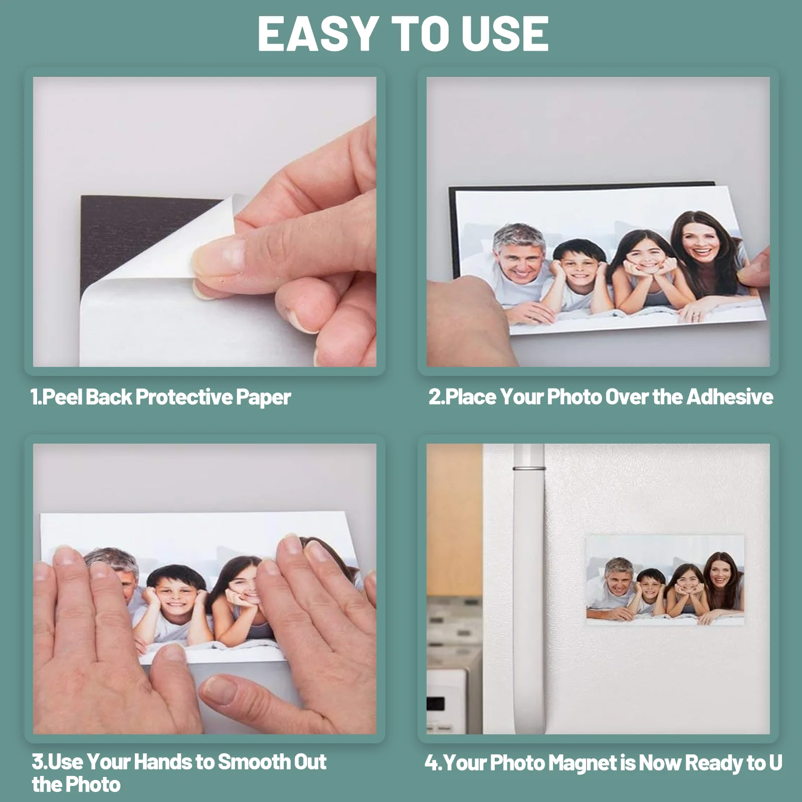 5 hojas de hoja adhesiva magnética 5R, papel magnético autoadhesivo de 3,5 × 5 pulgadas, papel fotográfico adhesivo magnético, imán para refrigerador