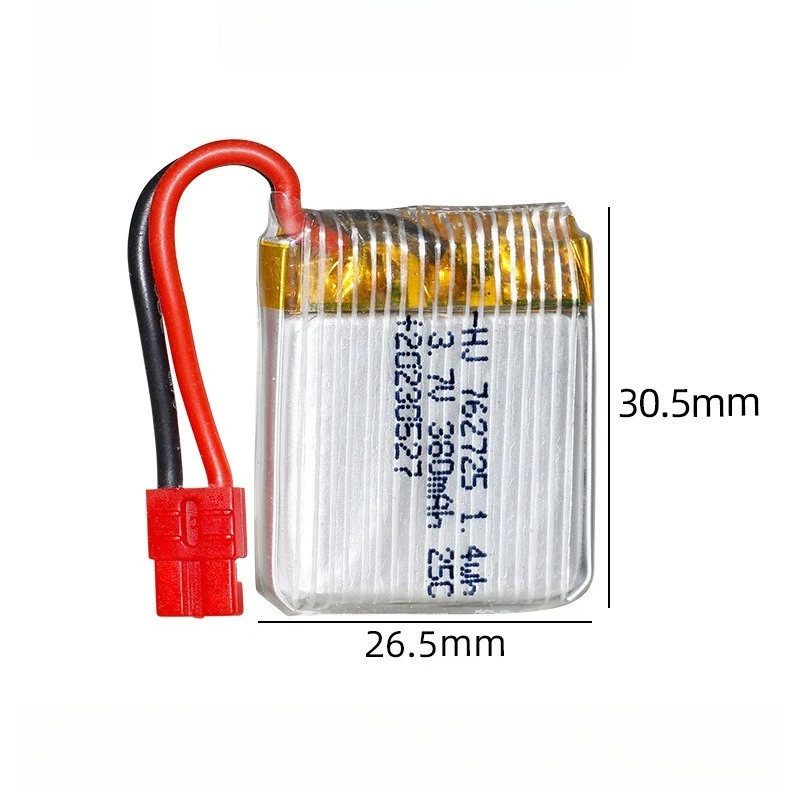 New Polymer Lithium Batteries 762725 3.7V 380mAh 25C Rechargeable Drone Battery for SYMA X21 X21W X26 X26A Aeromodelling