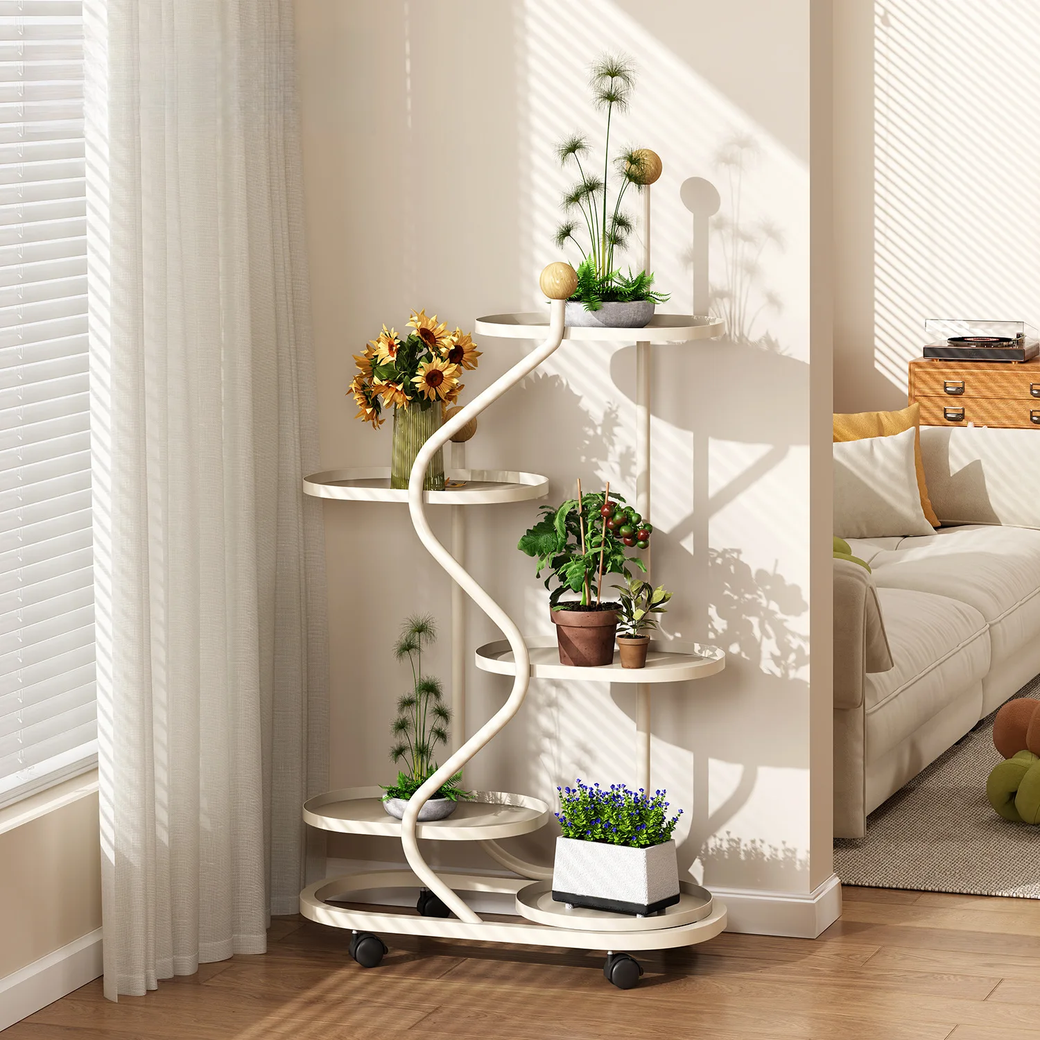Flower rack living room floor-to-ceiling flower shelf balcony multi-layer dill iron flower pot rack plant