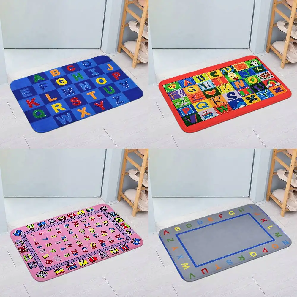 

Educational ABC Alphabet Entry Door Floor Mat Festive Decorations Carpet Bathroom Anti-slip Mat Entrance Doormat