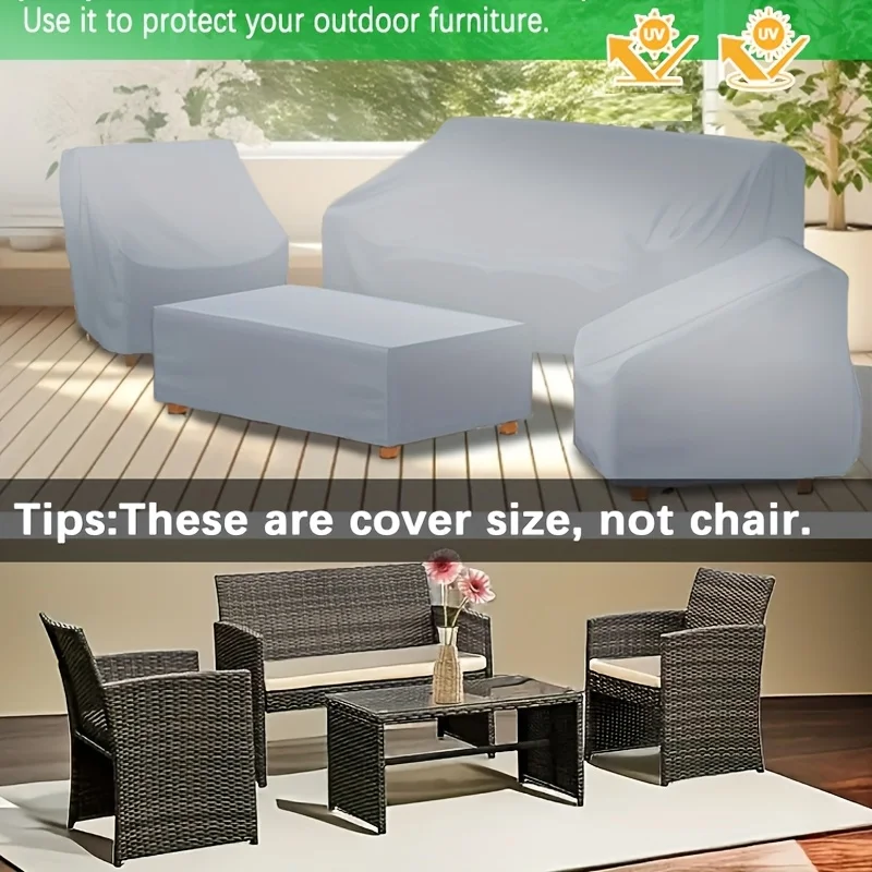 

Комплект из 4 чехлов для садовой мебели, для плетеной мебели, серые, универсальные для всех сезонов
