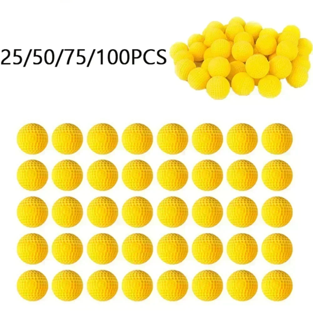 25/50/75/100pcs PU Yellow Bullet Rival Refill Darts  Round Bullets Paintballs Gun Ball DartPaintballs Rival Apollo Zeus Gun