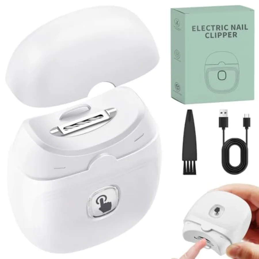 

Electric Nail Clipper with LED Light and 2 Speed Settings for Precise and Gentle Trimming TypeC Rechargeable Design with Quiet
