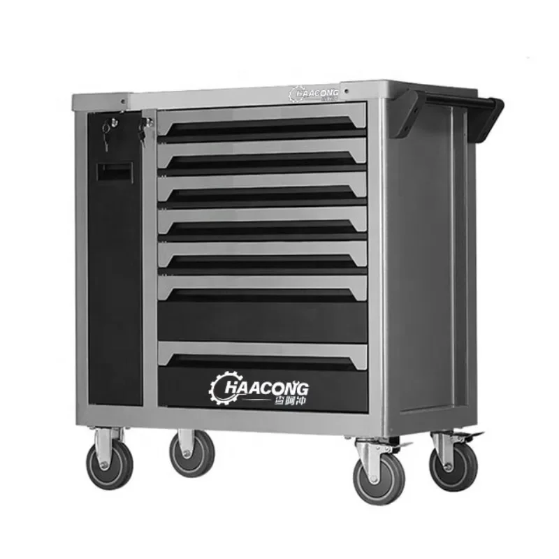 Tool cart for mechanic tool box heavy duty stainless trolley cabinet with wheels