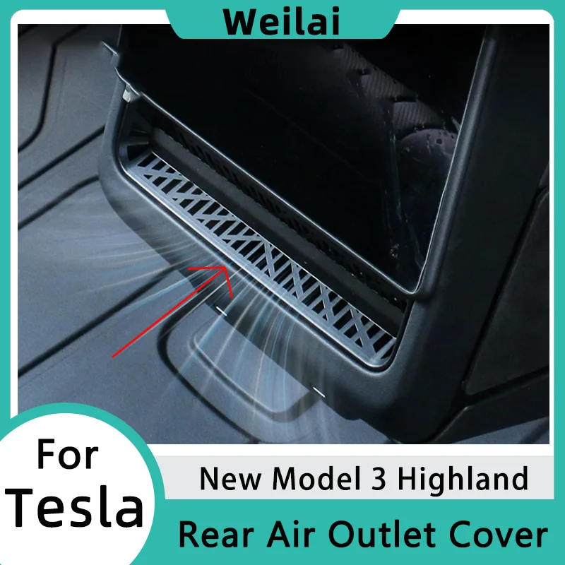 Rear Air Vent Cover for Tesla Model 3 Highland 2024 Rear Air Conditioning Vent Protective Cover Anti Blocking Interior Accessory