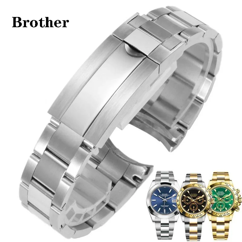 

Watch Bracelet For Rolex SUBMARINER DAYTONA Men Folding Clasp Watch Strap 20mm 21mm Solid Stainless Steel Watchbands Accessories