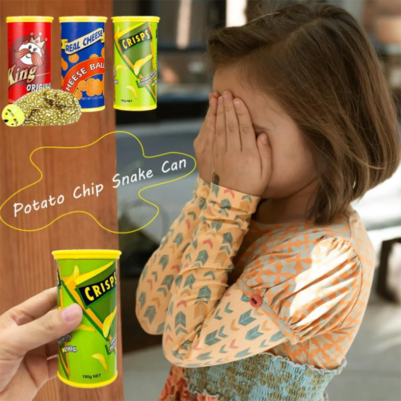 

April Fool's Day gift parody simulation potato chips bouncing snake startled prank potato chips Halloween party decoration