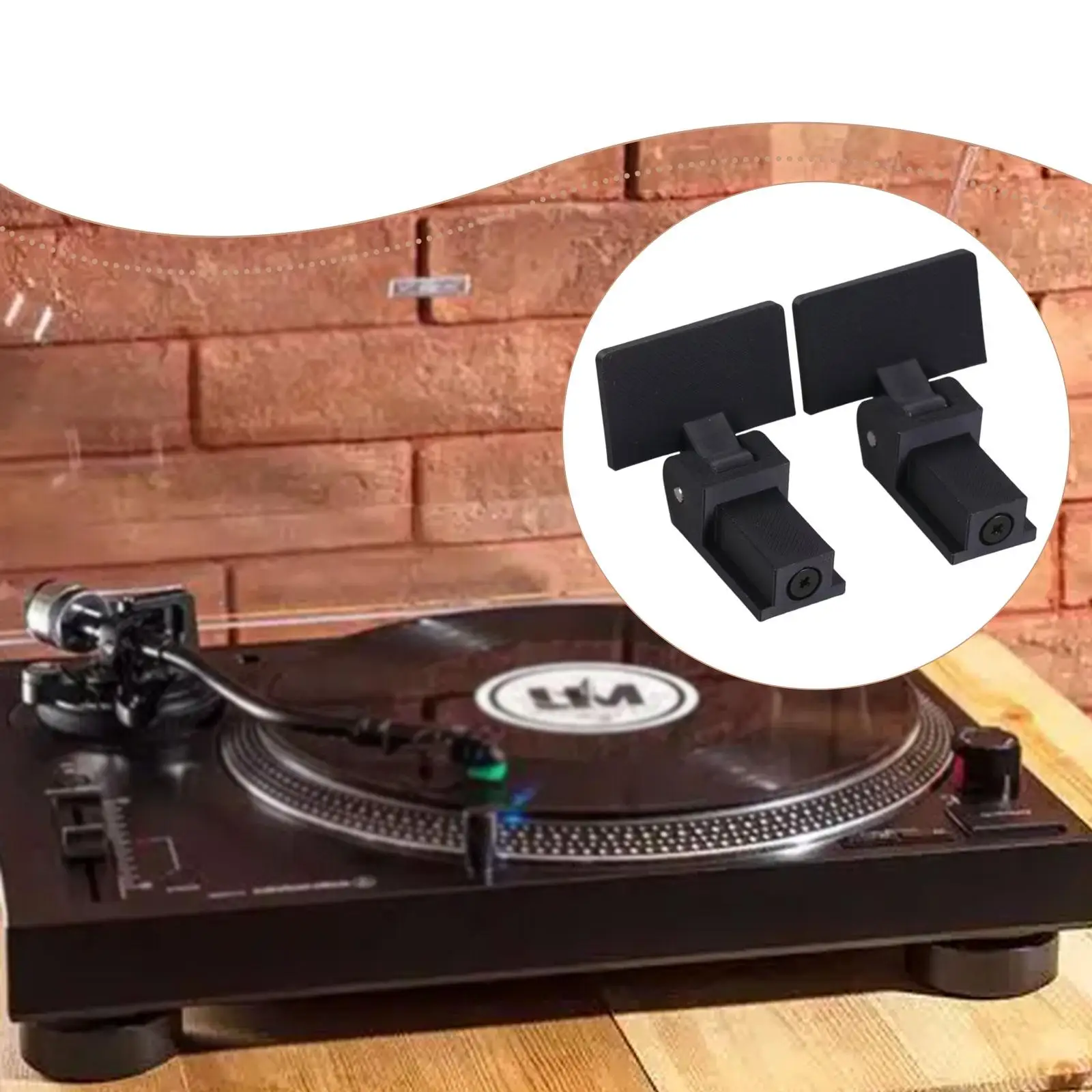 

2 Pieces Turntable Dust Cover Hinge Replacement Sturdy Professional for LP120 Black