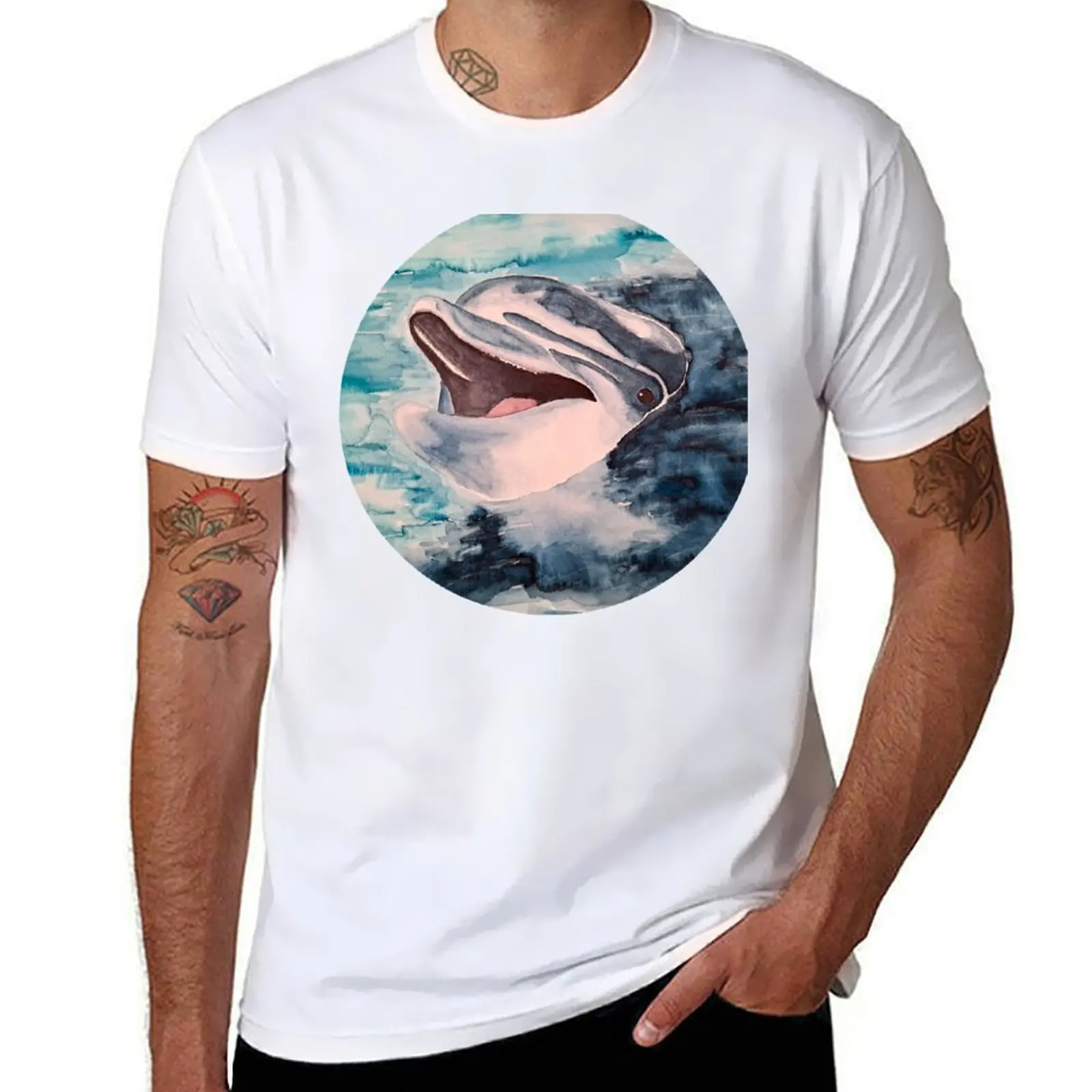 

Happy Dolphin T-Shirt man t shirts high quality luxury brand man t shirt luxury T-Shirt