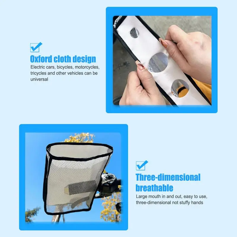 Luvas Windproof Motocicleta, Motocicleta Mão Escudo, Guidão regalos, Tampa do punho de bicicleta respirável, Mountain Bike, 2pcs