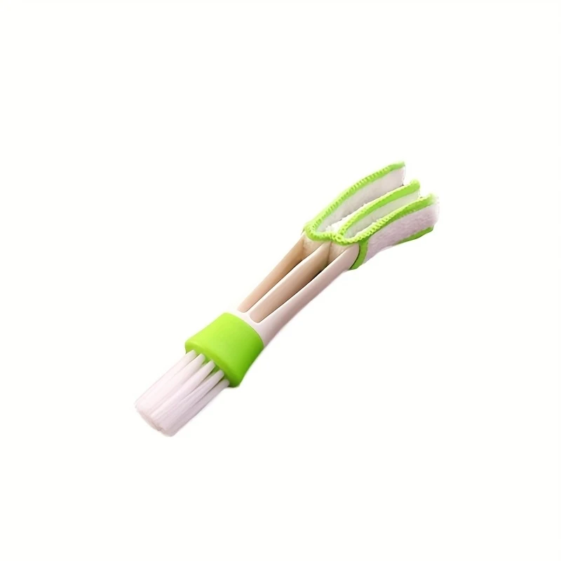 1Multifunctional car air vent cleaning brush - Detachable and washable，Green and white bristles，Suitable for interior detail cle