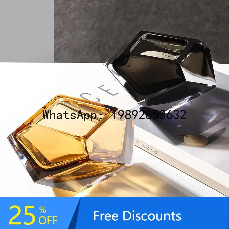 YFY Creative Light Luxury Elegant Fashion Diamond Crystal Glass Ashtray Personalized Living Room Home Office