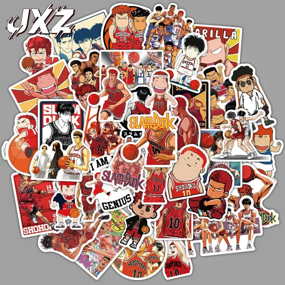 50Pcs/set SLAM DUNK Cartoon Anime Graffiti Stickers DIY TOY Motorcycle Bicycle Skateboard Snowboard Stickers Randomly Sent