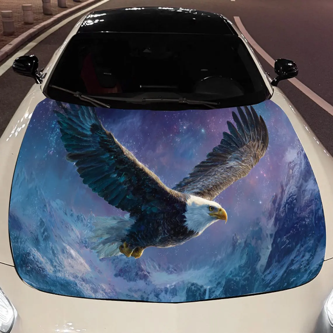 Изящная наклейка на капот двигателя автомобиля Soaring Eagle, автоматические виниловые наклейки, водонепроницаемая самоклеящаяся наклейка на автомобиль, прочная и устойчивая к царапинам