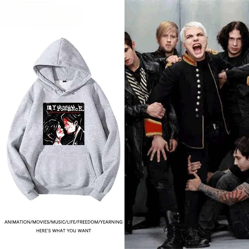 

2024 Rock Band My Chemical Romance Chemical Romance Male and Female Couples Personality Cotton Casual Fleece Hoodie