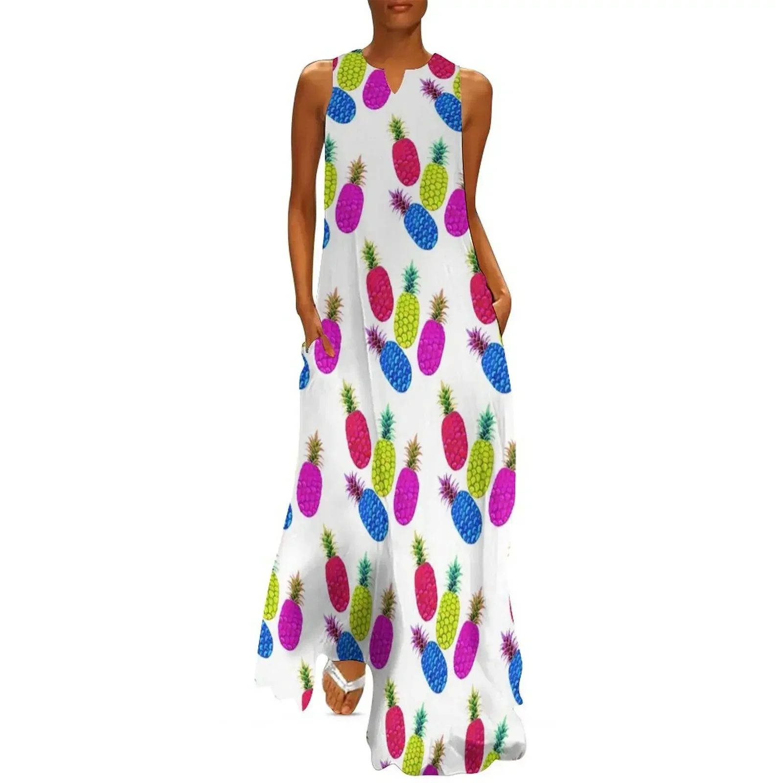 

Pineapple Pattern Vibrant Candy Long Dress cocktail dresses dress Clothing elegant women's dresses sale Dress