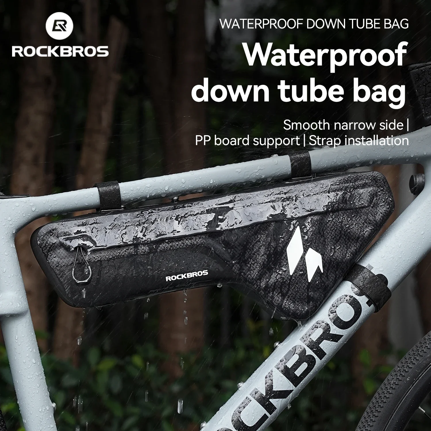 

ROCKBROS Cycling Waterproof Bike Storage Bag Down Tube Front Frame Bag Bicycle Bags Bikepacking For MTB Road Gravel Bike