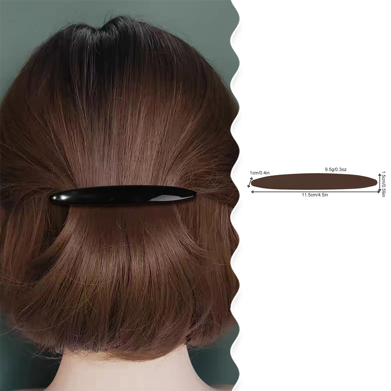 Acetate Simple Spring Hair Clip Korean Fashion Versatile Oval Geometric Ponytail Hairpin Sweet Elegant Women Hair Accessories