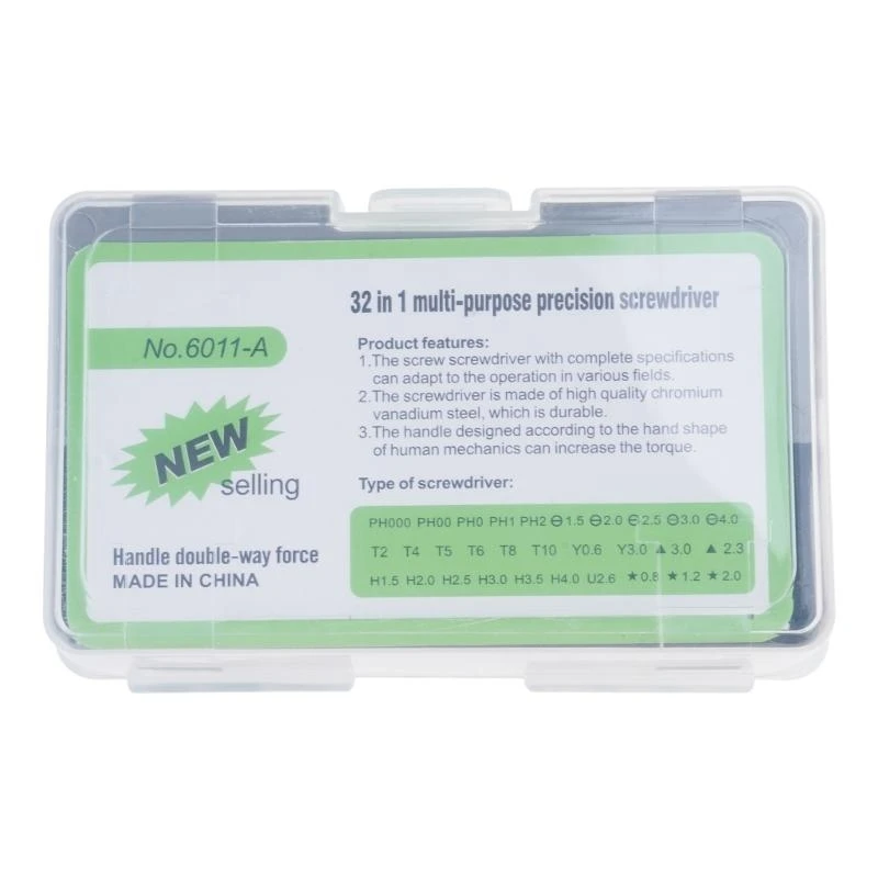 

652F 32 in 1 Small Screwdriver Set with 30 Bits Including Slotted Crossing Torxs & Socket Upgrades for Electronics Repair