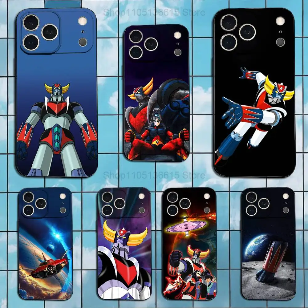 

R-Robot G-Goldorak Anime UFO Case For iPhone 17,16,15,14,13,12,11,Plus,Pro Max,XS,X,XR,SE,Mini,8,7,Soft Silicone Black Cover