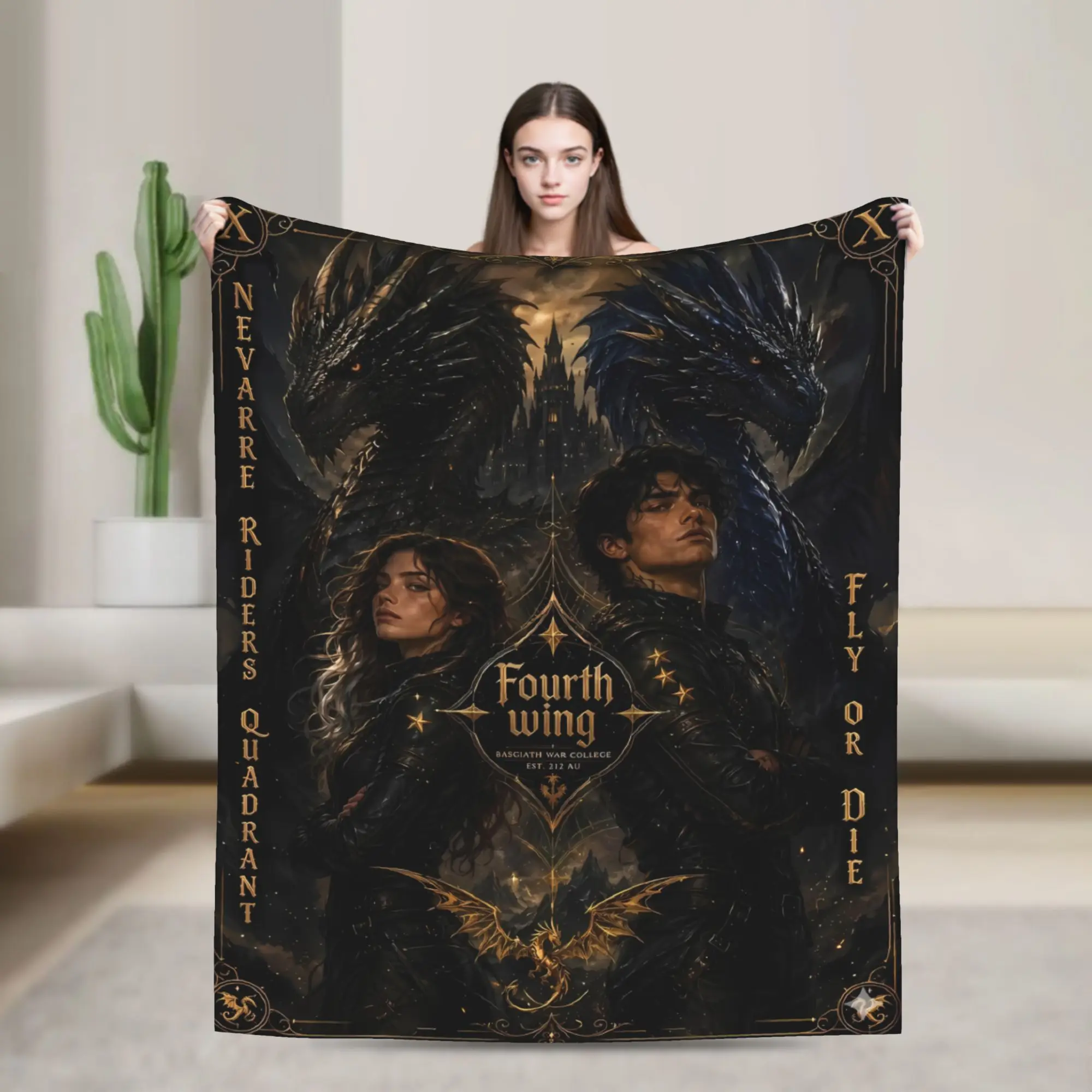 F-Fourth W-Wing Dragon Plush Blankets Girls Boys  Flannel Throw Blanket For Couch Chair Sofa Bed Warm Soft Bedspread Gift Idea