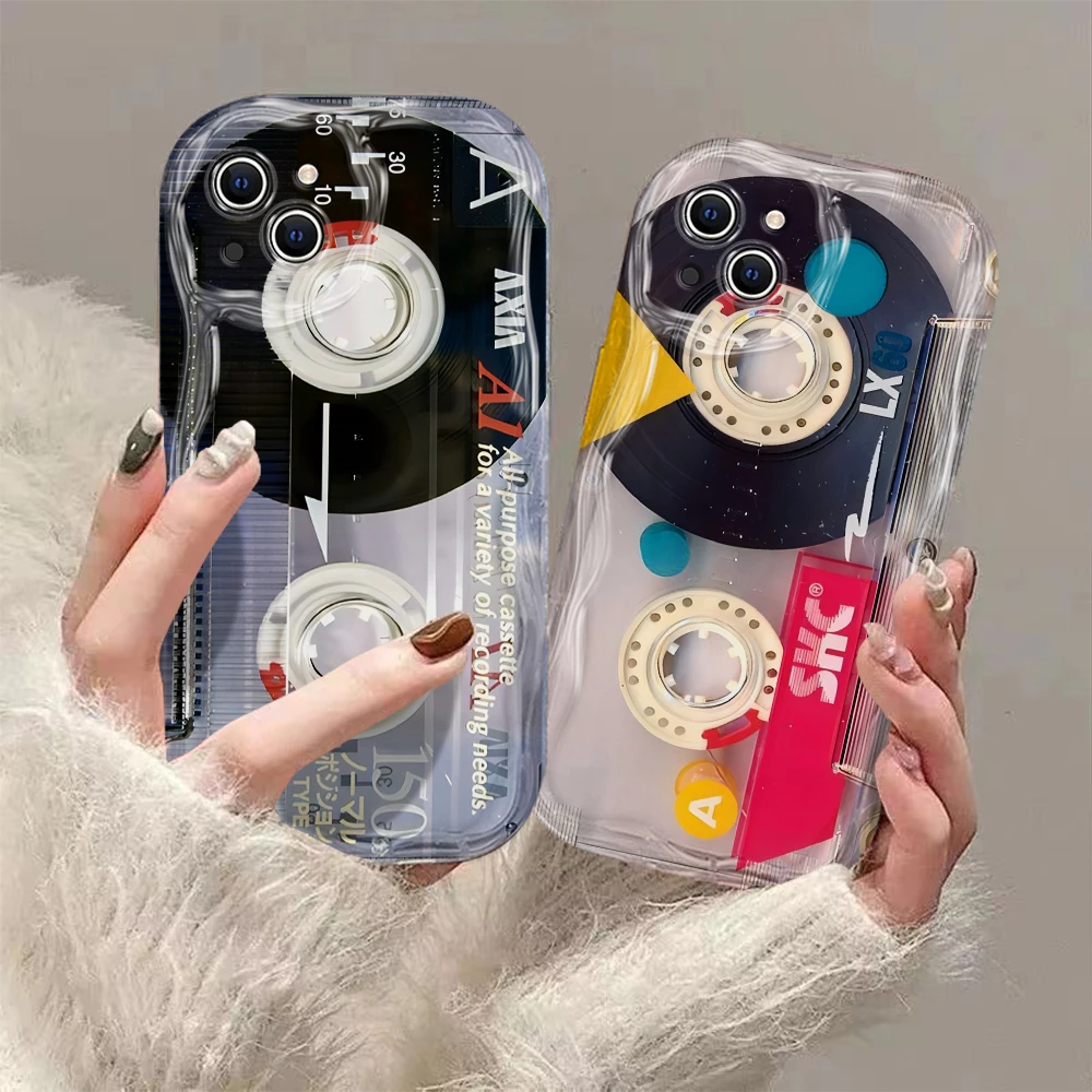 Etui na telefon Retro Radio tape Cassette 3D Wave do OPPO Reno 12 11 F 8 T 7 Z 6 5 4 Pro F23 F11 F9 4G 5G Miękka silikonowa osłona tylna