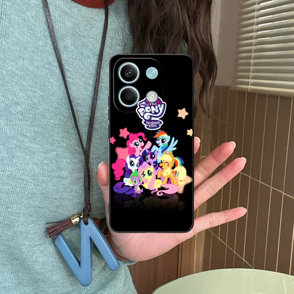 Cute Little Pony Mobile Cell Phone Case for Xiaomi Redmi Note 13 12 11 10 9 8 7 6 S A Pro Lite Plus 5G Black Phone Cover Shell