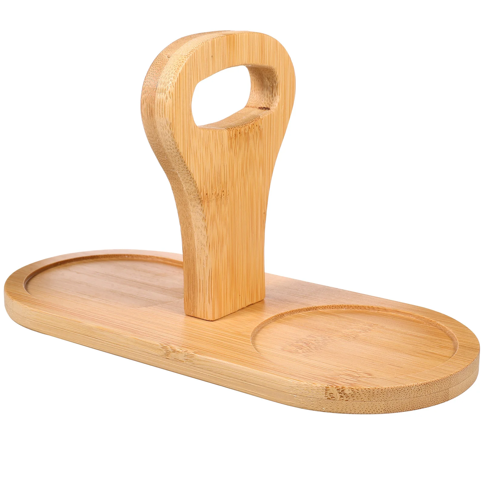

1pcs Wooden Condiment Tray For Salt Pepper Grinders Natural Solid Wood Oil Vinegar Holder Kitchen Organizer Nonslip Base