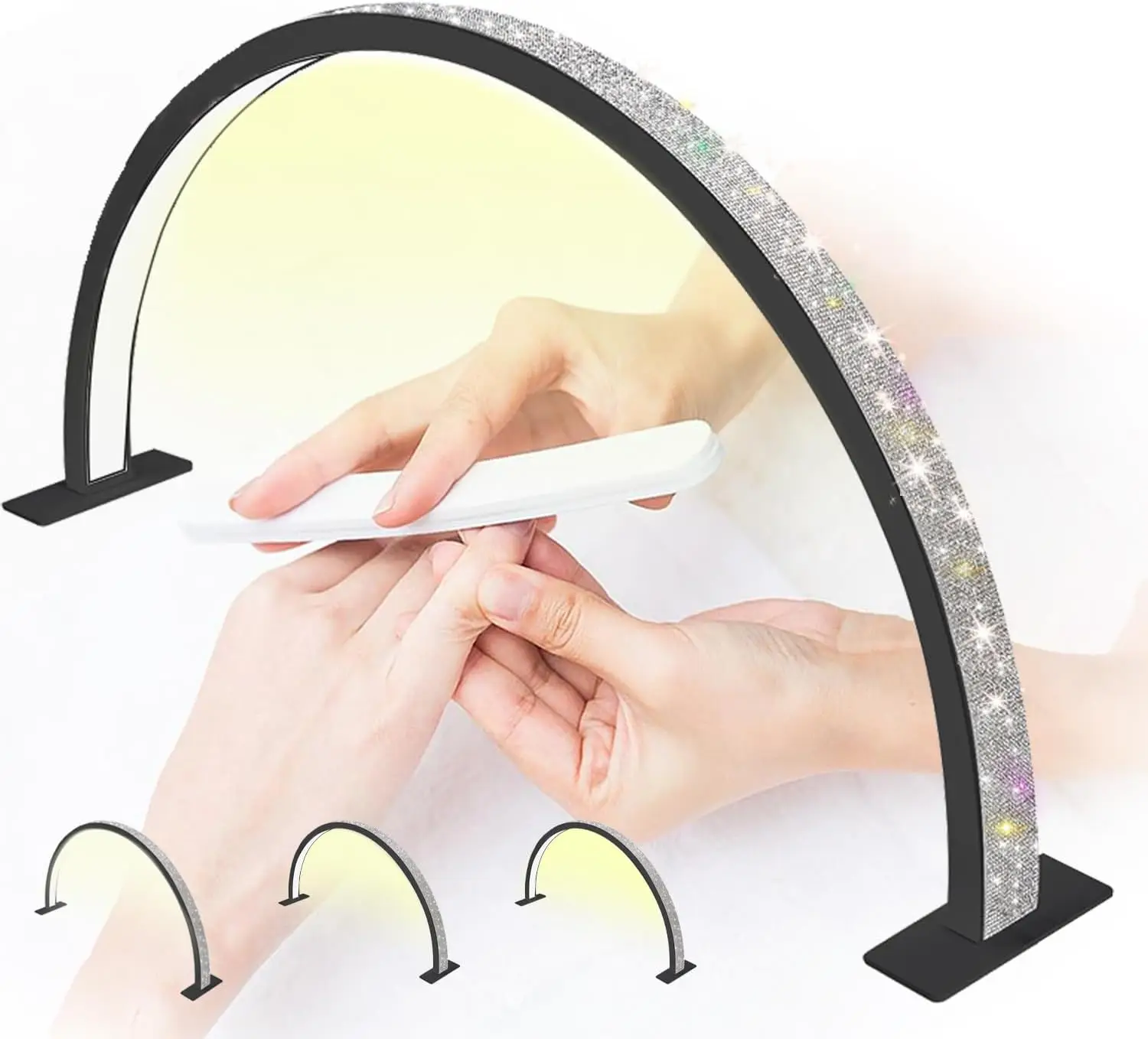 Half Moon Light For Nail Desk, Half Moon Nail Lamp With 3 Color Modes, 29In 39W Nail Tech Lamp, 3000K-6000K Nail Table Lamp,