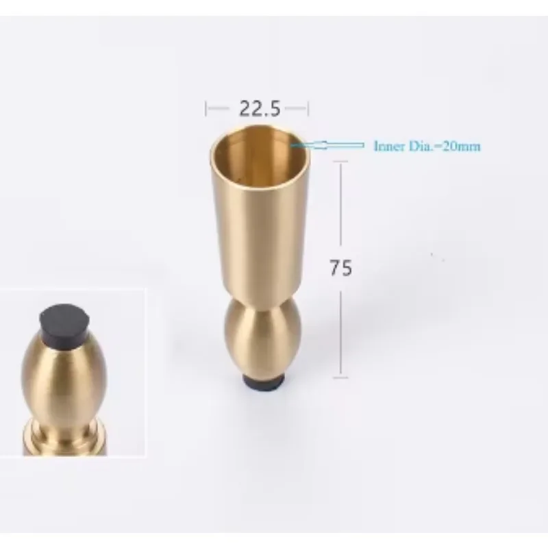 4 unidades de pés giratórios de latão copos ponta de manga para perna angular de mesa