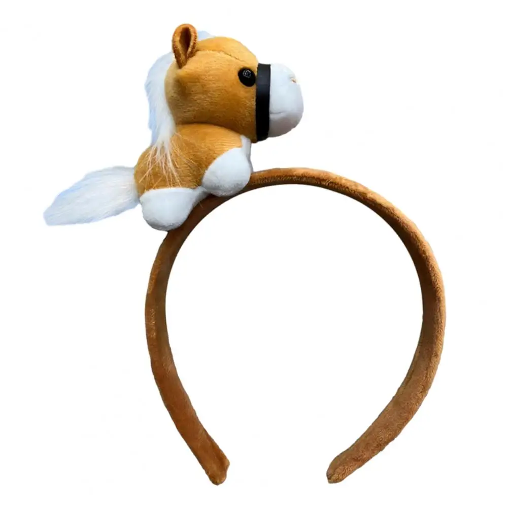 

Headwear Headband Year of Horse 2026 Cartoon Headwear Soft Plush Material Comfortable Fit Hair Hoop Cosplay Photo Prop