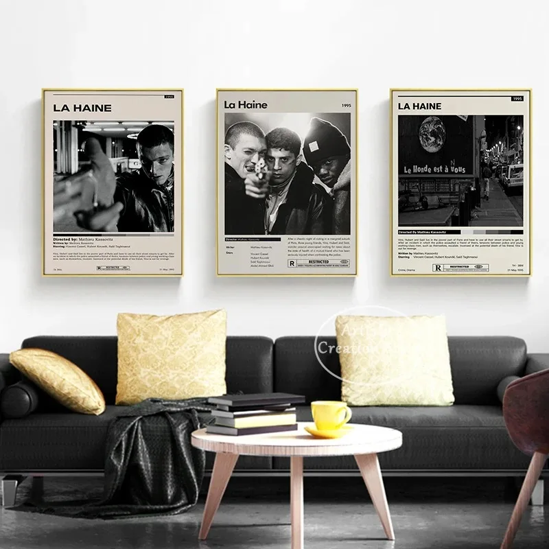 La Haine Movie Posters Vintage Plot Crime Film Art Print Canvas Painting Modern Wall Picture Living Room Cinema Home Decor Gifts