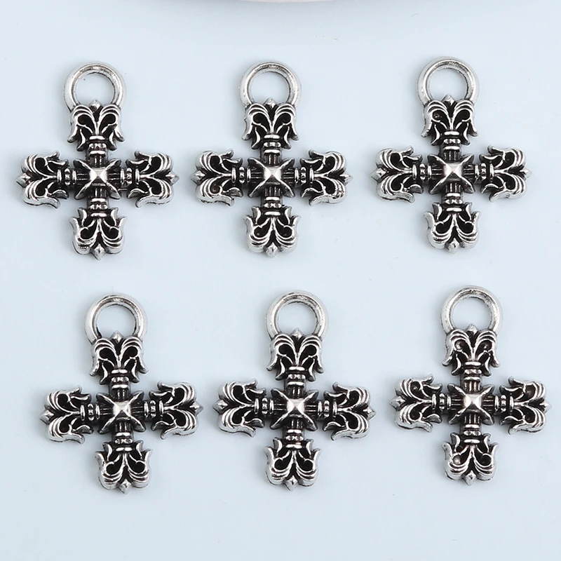 50pcs New Little Cross Alloy Charms Religious Pendants For Making Handmade DIY Jewelry Findings Accessories Crafts Necklace