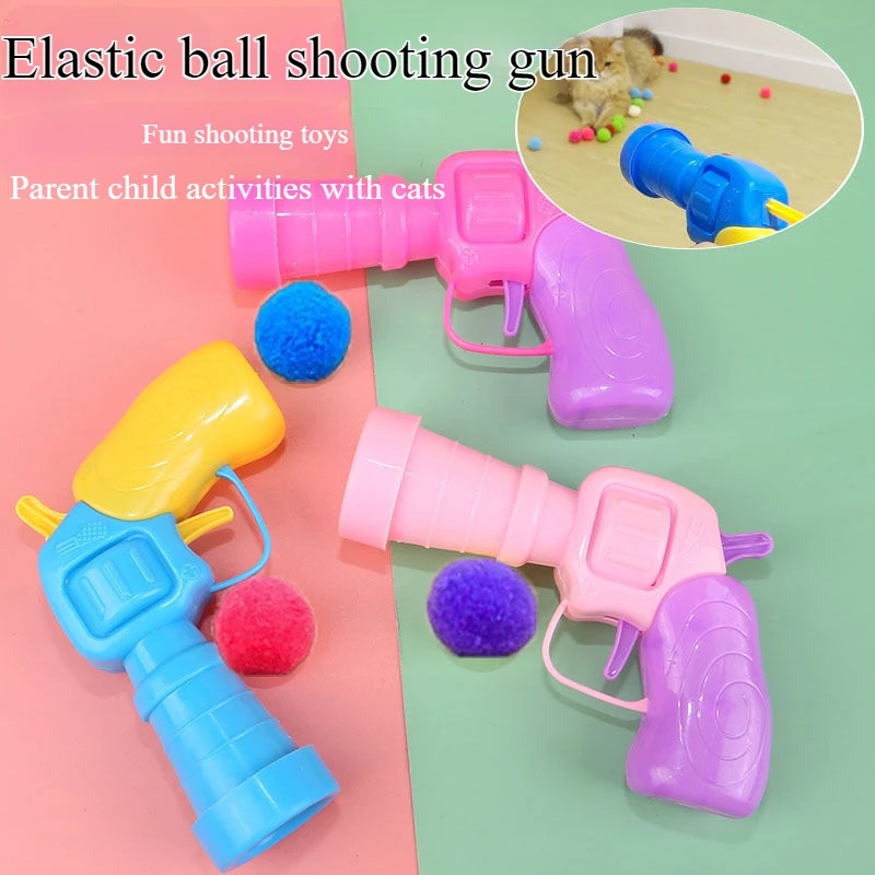 

Cat Plush Ball Firing Gun To Relieve Boredom Quiet Ball Cat Toy Plush Ball Micro Bounce Electrostatic Adhesive Ball