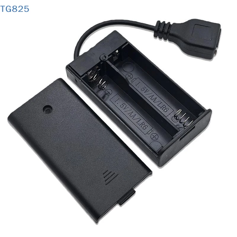 【S】1/4Pcs Extend Cable Port Cover 2*AA 3V USB Female Battery Case Holder For Building Blocks LED Light Kit With Switch And Cover
