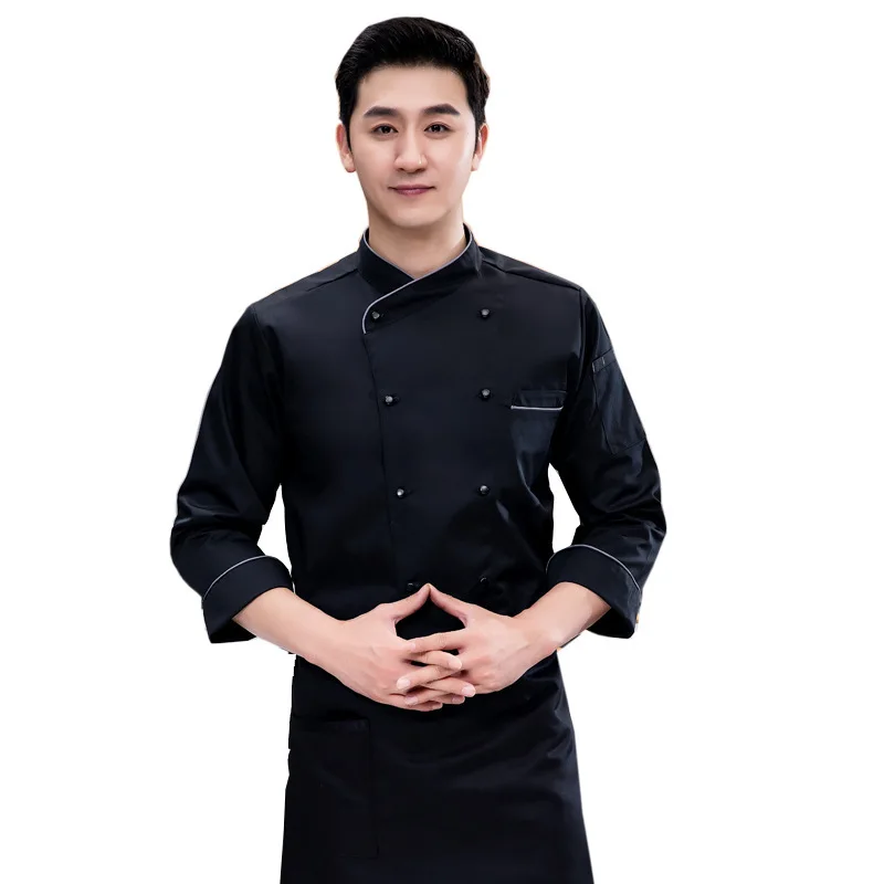 Working Uniform Chef Uniform Long Sleeve Autumn and Winter Kitchen Back Kitchen Canteen Restaurant Restaurant Chefs Work Uniform