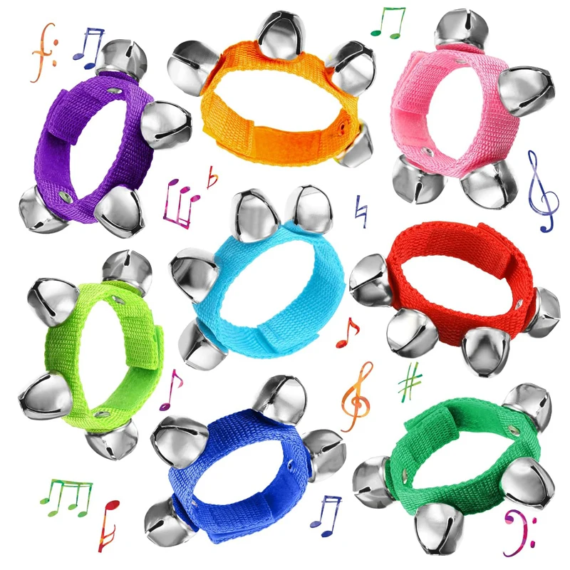 Wrist Shaking Jingle Bells Percussion Instruments Classroom Music School and Party Favors Kids Early Childhood Development Toys