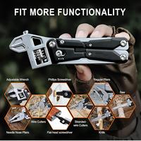 Adjustable Ratchet Wrench 11-in-1 Screwdriver Portable Folding Multifunction Pocket Wrench for Camping Fishing Hiking Car Bike