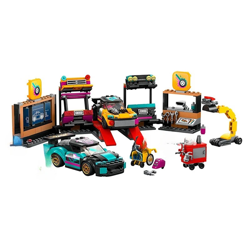 

City series building Blocks Car modification Repair station sports car track Assembly Toys Children's Christmas Gifts