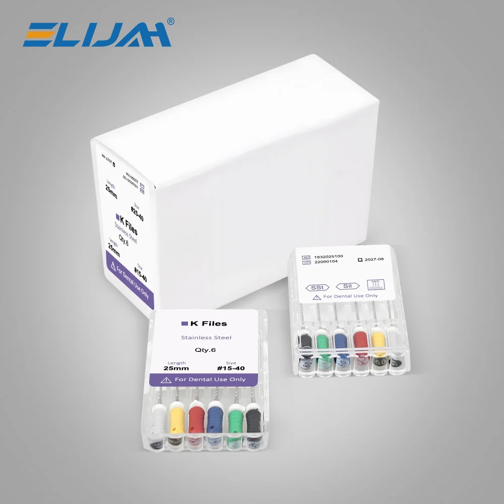 

ELIJAH Dental Endo Root Canal Treatment Stainless Steel K/H/R Files 21/25/28/31mm Assorted Root Canal Treatment Tools Dentistry