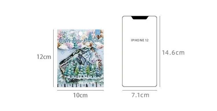 JIANWU Vintage Seasons Forest Tree Landscape Material Collage Scrapbooking PET Sticker Creative DIY Journal Stationery