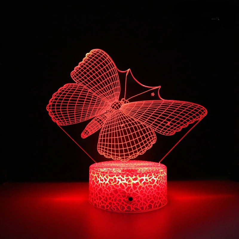 Butterfly Night Light Birthday Gift for Girls 3D Illusion Lamp Kids Bedside Lamp with 16 Colors Changing Remote Control Toys