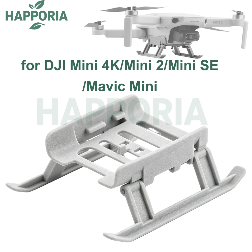 HAPPORIA Tren de Aterrizaje Plegable para DJI Mini 4K Mini 2 Mini 2 SE Mini SE Mavic Mini Extensión de Patas Elevador de Altura Liberación Rápida Protección para Dron Accesorios