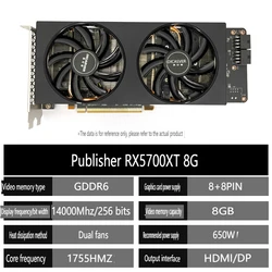 Used MLLSE AMD RX5700XT 8GB Graphics Card Placa De Video GPU GDDR6 256-bit 7nm Game Support Desktop CPU Video Card rx 5700xt 8gb