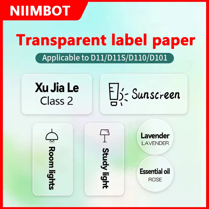 Niimbot-etiqueta transparente autoadhesiva, pegatina redonda, papel blanco para Niimbot D11 D110, Mini impresora térmica portátil, fabricante de etiquetas