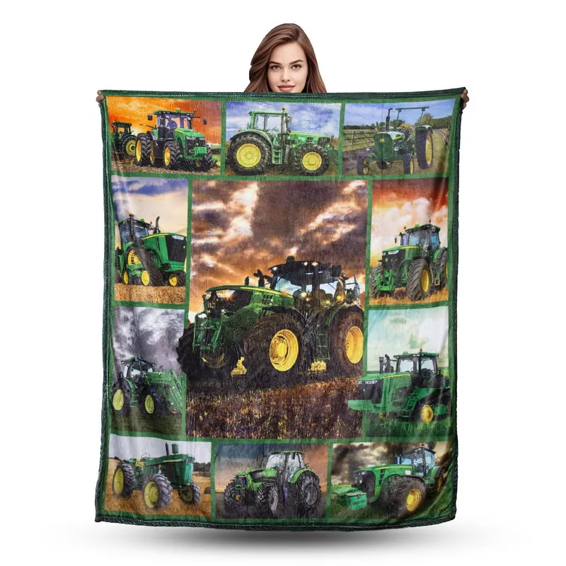 green-tractor-excavator-plush-throw-blanket-soft-fuzzy-flannel-sofas-beds-officestravelcamping-chairsbedroom-warm-blanket