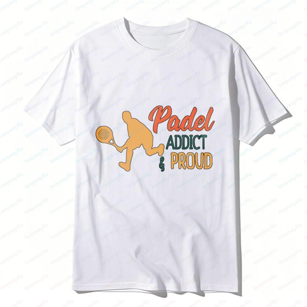 Camiseta Padel Addict con Diseño Orgulloso, Estilo Deportivo, para Tenis, Verano, Aire Libre, Casual, a la Moda, para Hombre y Mujer, Ropa Deportiva