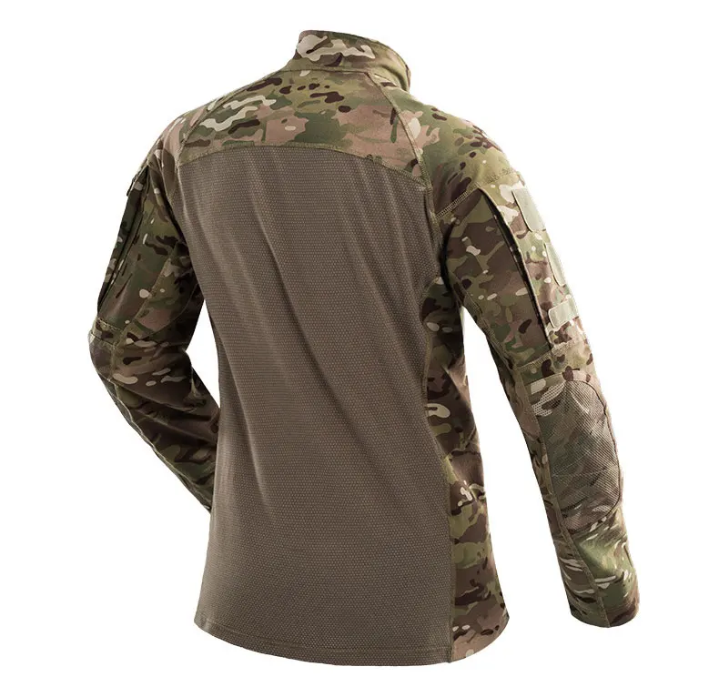 CamSolomon-T-shirt d'entraînement à manches longues pour hommes, chemise de camouflage Multicam, chemise de randonnée en plein air, chemises de saut de chasse, séchage rapide