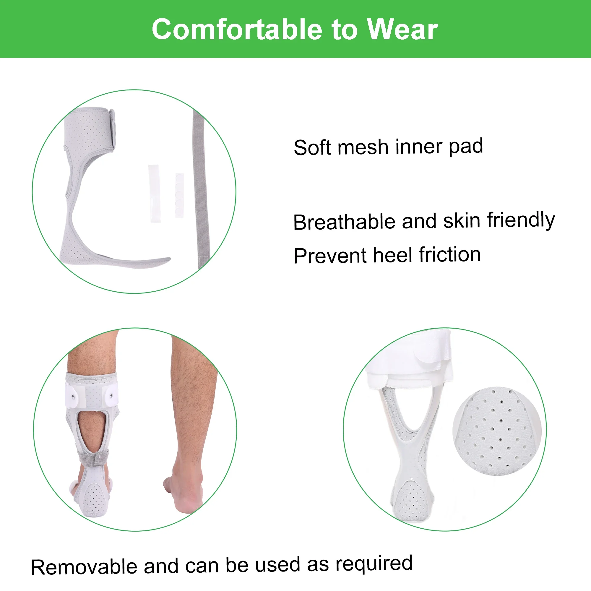 AFO Drop Foot Brace Leaf Spring Splint, Ankle Foot Orthosis Stabilization Support for Stroke, Charcot Achilles Tendon Contract