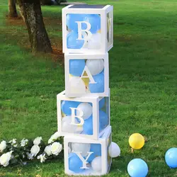 Transparent Alphabet Balloon Box Wedding Baby Shower Boy Girl Decoration Birthday Party Kids Baby Shower 1st Birthday Decor